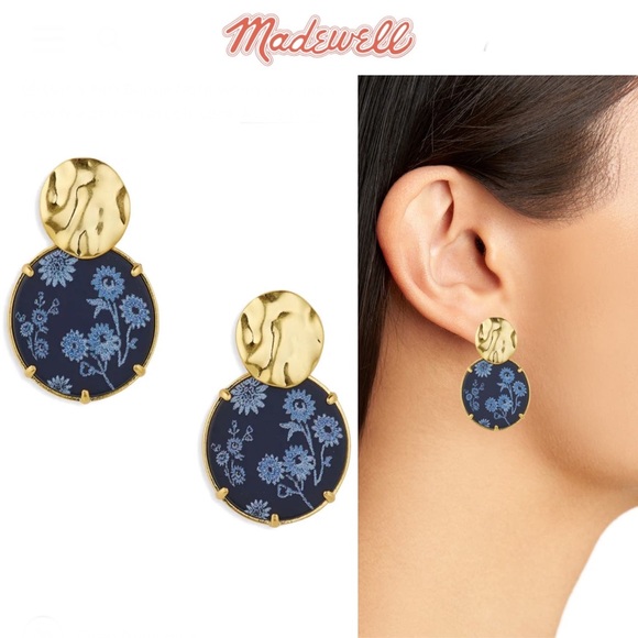 Madewell Jewelry - MADEWELL Cottage Floral Disc Statement Earrings NWT
